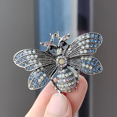 Alloy Rhinestone Brooch for Backpack Clothes PW-WG61EF0-02-1
