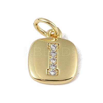 Rack Plating Brass Micro Pave CLear Cubic Zirconia Charms KK-E110-14G-I-1