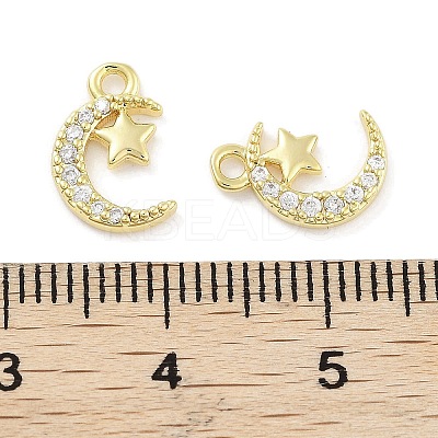 Brass Micro Pave Clear Cubic Zirconia Pendants ZIRC-P120-11G-1