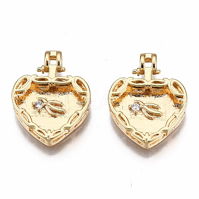 Brass Micro Pave Clear Cubic Zirconia Pendants KK-Q277-025-NF-1