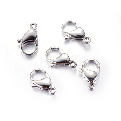 Tarnish Resistant 304 Stainless Steel Lobster Claw Clasps STAS-AB19-1