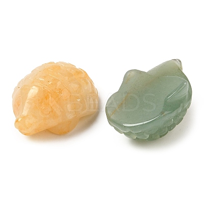 Natural Mixed Gemstone Carved Hedgehog Statues Ornament DJEW-C019-03-1