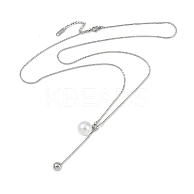 304 Stainless Steel Snake Chain Necklaces NJEW-D080-08P-1