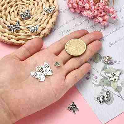 100Pcs 10 Styles Tibetan Style Zinc Alloy Pendants TIBEP-CJ0002-91-1