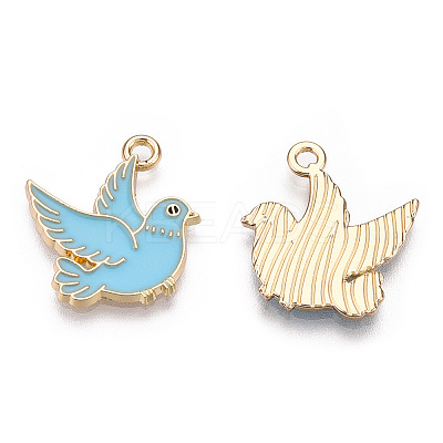 Alloy Enamel Bird Pendants PALLOY-N170-009-NR-1