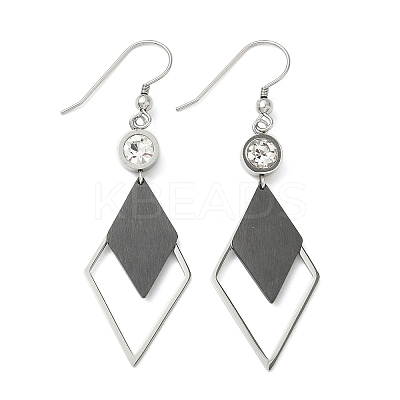 Electroplated 304 Stainless Steel Dangle Earrings EJEW-Z129-22P-1