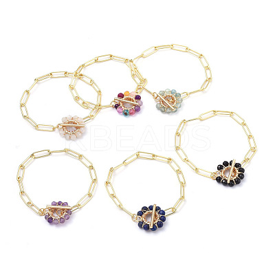Brass Paperclip Chain Bracelets BJEW-JB05180-1