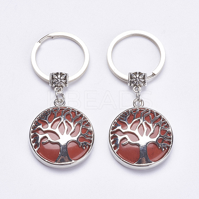Natural Red Jasper Keychain KEYC-G043-C08-1