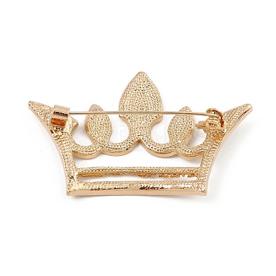 Rhinestone Crown Brooch Pin JEWB-Q030-06G-1