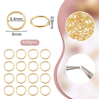 400Pcs Brass Open Jump Rings KK-PH0011-54-1