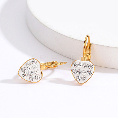 Elegant Heart 201 Stainless Steel Hoop Earrings GM6830-1