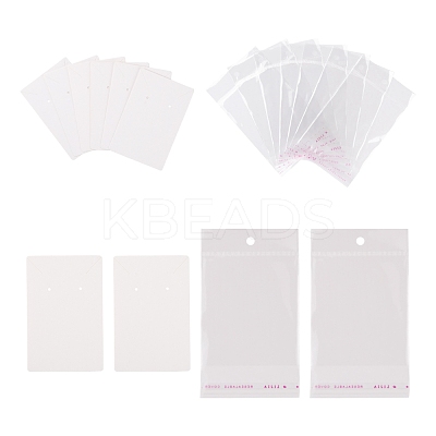 200Pcs 2 Style Cardboard Display Cards and OPP Cellophane Bags CDIS-LS0001-05A-1