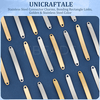 20Pcs 2 Colors 304 Stainless Steel Connector Charms STAS-UN0055-52-1