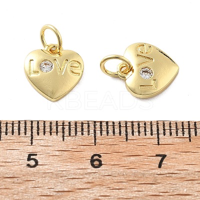 Brass Micro Pave Cubic Zirconia Pendants KK-C092-24E-G-1