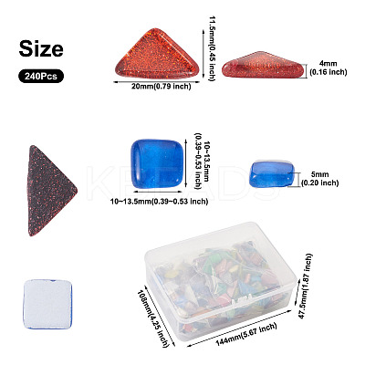 240Pcs 2 Style Transparent Glass Cabochons GLAA-EL0001-02F-1