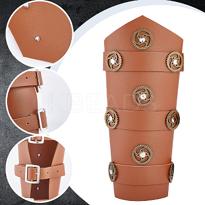 Adjustable PU Leather Cuff Wristband for Bikers AJEW-WH0415-25A-1
