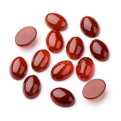 Grade A Natural Red Agate Oval Cabochons X-G-L394-10A-18x13mm-1