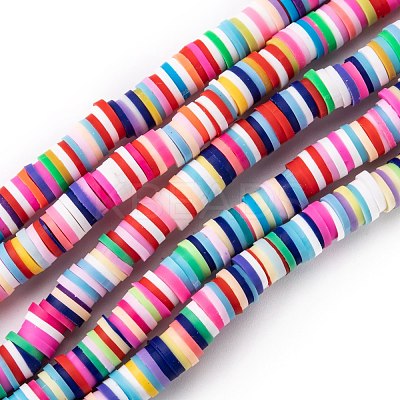 Handmade Polymer Clay Beads Strands CLAY-R089-6mm-T01B-1