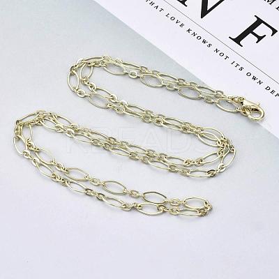 Brass Cable Chains Necklace Making MAK-S072-16B-14KC-1