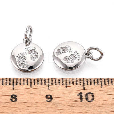 Brass Micro Pave Cubic Zirconia Charms KK-N257-67P-1