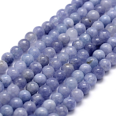 Natural White Jade Imitation Aquamarine Beads Strands X-G-F364-15-6mm-1