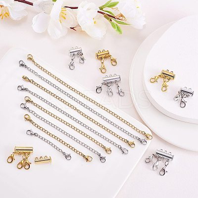 8 Strands 8 Style 304 Stainless Steel Chain Extender DIY-SZ0004-40-1