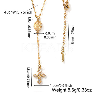 Vintage 306 Stainless Steel Crystal Rhinestone Rosary Bead Necklaces BS0386-1