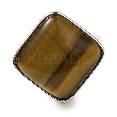 Natural Tiger Eye Adjustable Rings RJEW-H240-01S-21-1