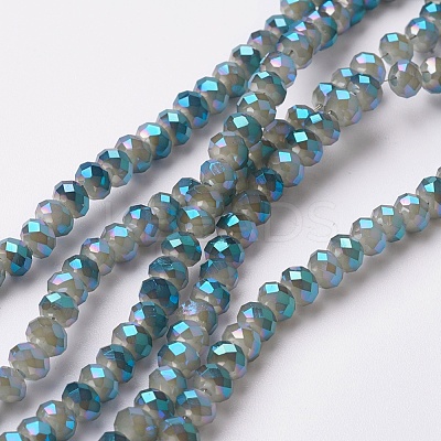 Electroplate Glass Beads Strands EGLA-F124-FR-A01-1