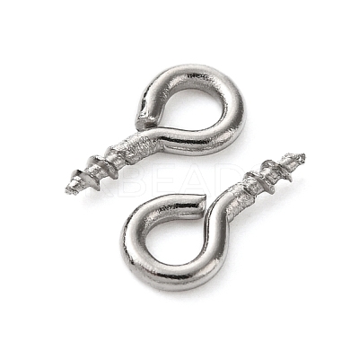 Non-Tarnish 304 Stainless Steel Screw Eye Pin Peg Bails X-STAS-K171-52P-8x4mm-1