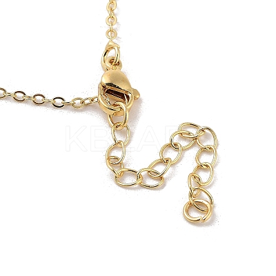 Brass Enamel Cable Chain Butterfly Pendant Necklaces NJEW-K379-01G-02-1