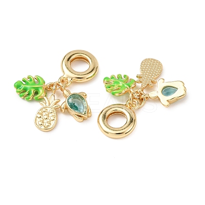 Ocean Brass Pave Cubic Zirconia European Dangle Charms KK-H278-04G-01-1