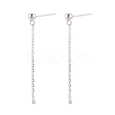 925 Sterling Silver Stud Earring Findings STER-N016-56P-1