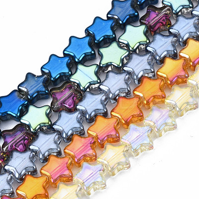 Electroplate Glass Beads Strands EGLA-N008-008-1
