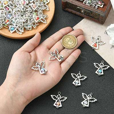 60Pcs 10 Colors Acrylic Pendants PALLOY-CJ00098-1