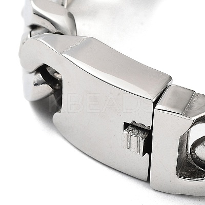 201 Stainless Steel Cuban Link Chains Bracelets for Men & Women LS-BJEW-D031-21A-P-1-1