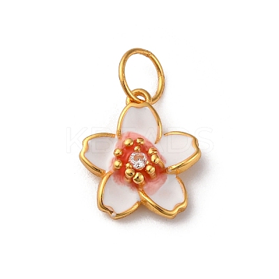 925 Sterling Silver White Enamel Flower Charms STER-D304-03G-1