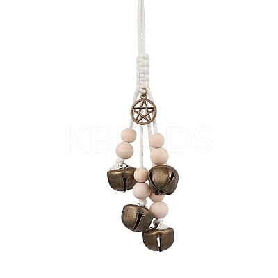 Iron Bell Pendant Decoration HJEW-JM02249-02-1