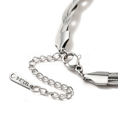 Non-Tarnish 304 Stainless Steel Interlocking Herringbone Chain Bracelet for Men Women LS-BJEW-H554-01P-1