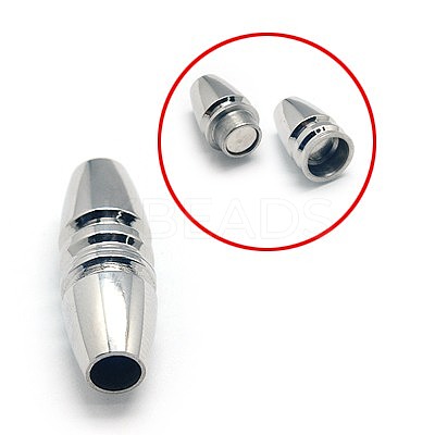 Tarnish Resistant 304 Stainless Steel Magnetic Clasps with Glue-in Ends STAS-E006-63-1