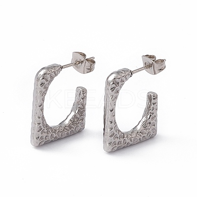 Non-Tarnish 304 Stainless Steel Rectangle Stud Earrings EJEW-G314-11P-1