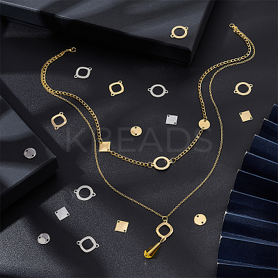 80Pcs 8 Styles 201 Stainless Steel Connector Charms STAS-UN0041-01-1