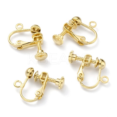 Brass Clip-on Earring Findings KK-Z007-21G-1