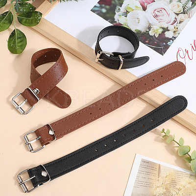 2 Pairs 2 Colors Imitation Leather Belt AJEW-GF0009-24-1