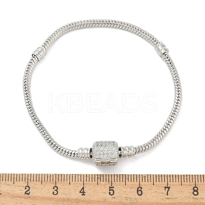 Brass Micro Pave Clear Cubic Zirconia Link Bracelets BJEW-S158-15P-1