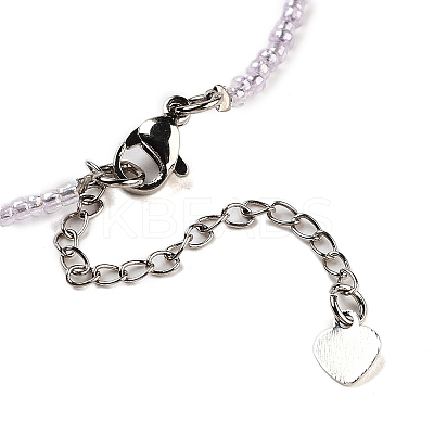 Natural Amethyst Pendant Necklaces NJEW-G143-02L-1