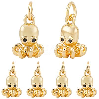 12Pcs Brass Micro Pave Clear Cubic Zirconia Charms ZIRC-BBC0003-46-1