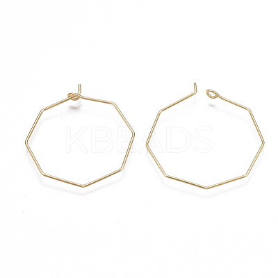 Brass Hoop Earring Findings KK-T038-428A-G-1