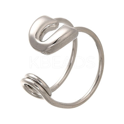 304 Stainless Steel Open Cuff Rings for Women RJEW-A054-01P-1