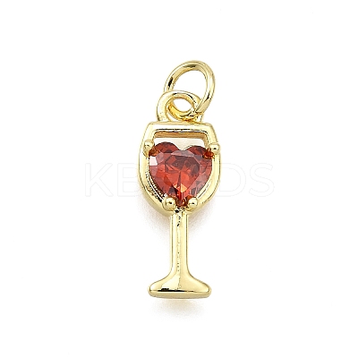 Brass Micro Pave Cubic Zirconia Pendants X-KK-Z100-21G-02-1